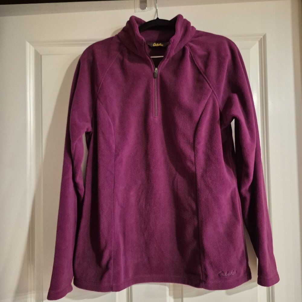 Cabela's Women's L 1/4 Zip Fleece, Plum, EUC!